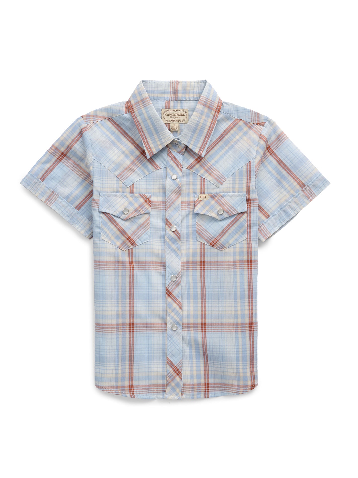 Girl's Cowboygirl First Light Ride Blue Plaid Granddaddy Western Snap Shirt