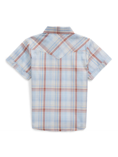 Girl's Cowboygirl First Light Ride Blue Plaid Granddaddy Western Snap Shirt