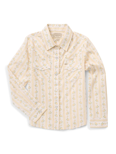 Girl's Cowboygirl Buttermilk Rose Print Granddaddy Western Snap Shirt