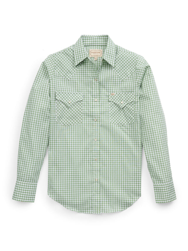 Women's Cowboygirl Sage Brush Gingham Granddaddy Snap Shirt