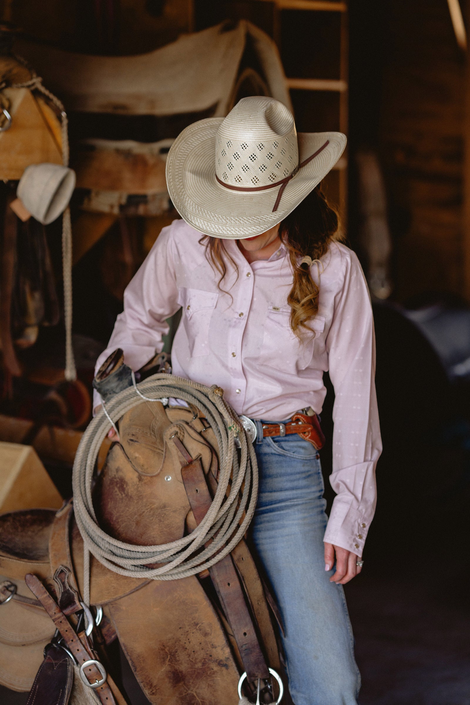 Women's Cowboygirl Prairie Primrose Solid Granddaddy Snap Shirt