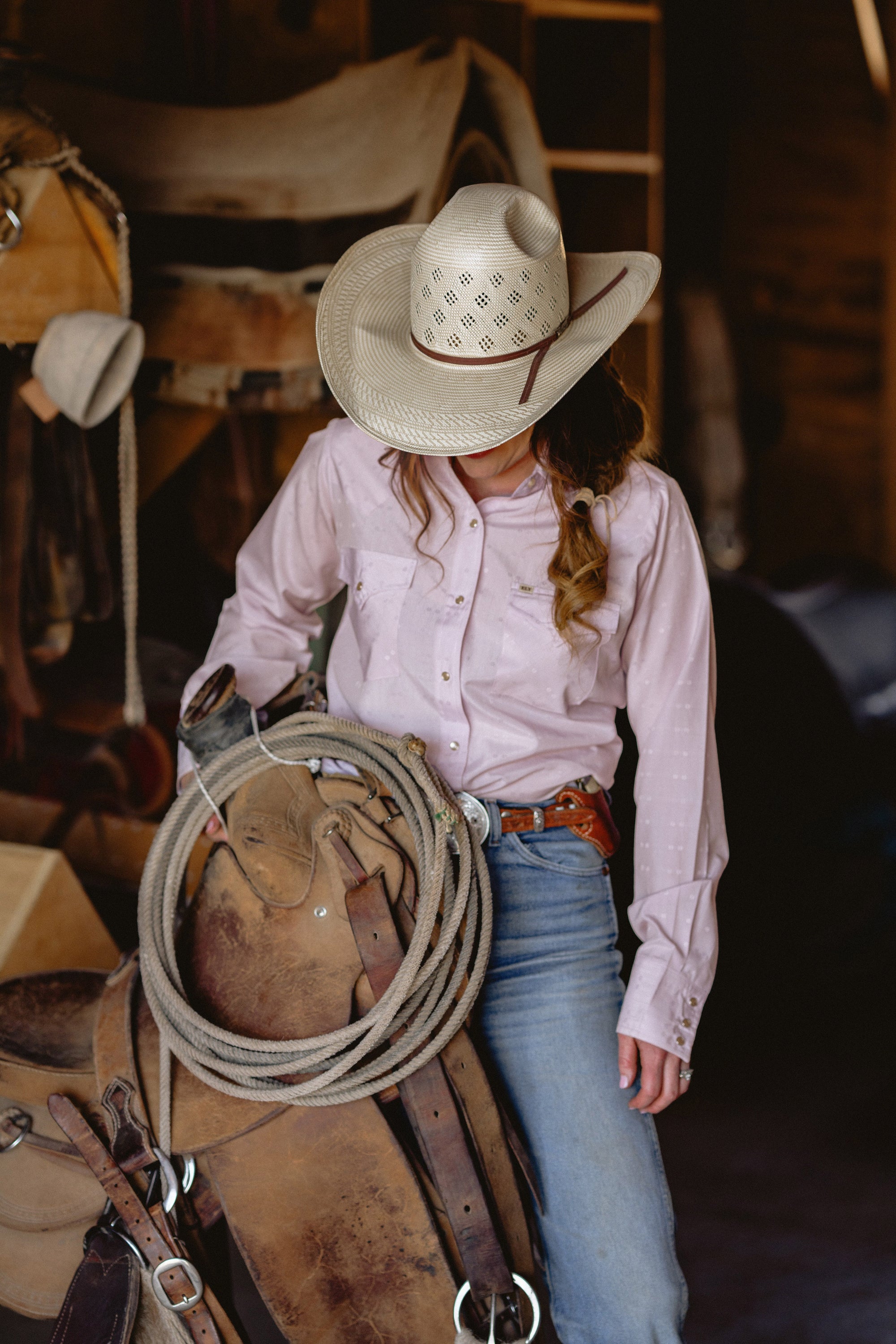Women's Cowboygirl Prairie Primrose Solid Granddaddy Snap Shirt