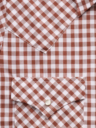 Women's Cowboygirl Ranch Rig Rust Gingham Granddaddy Snap Shirt