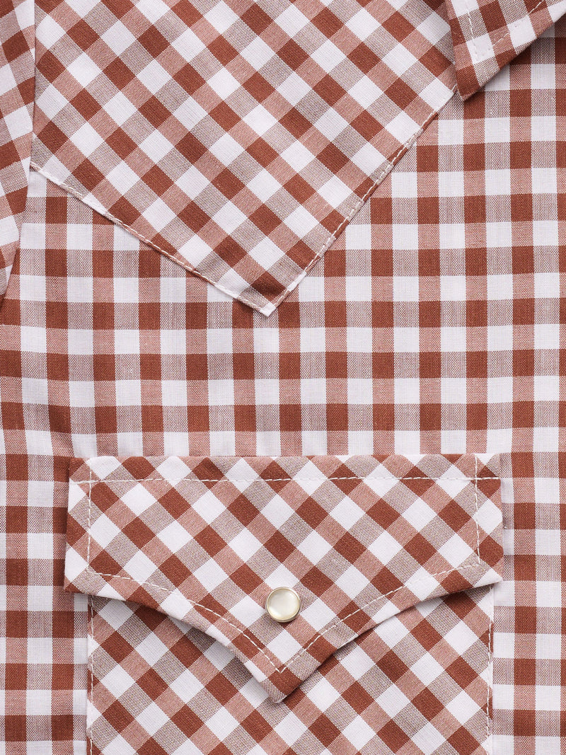 Women's Cowboygirl Ranch Rig Rust Gingham Granddaddy Snap Shirt