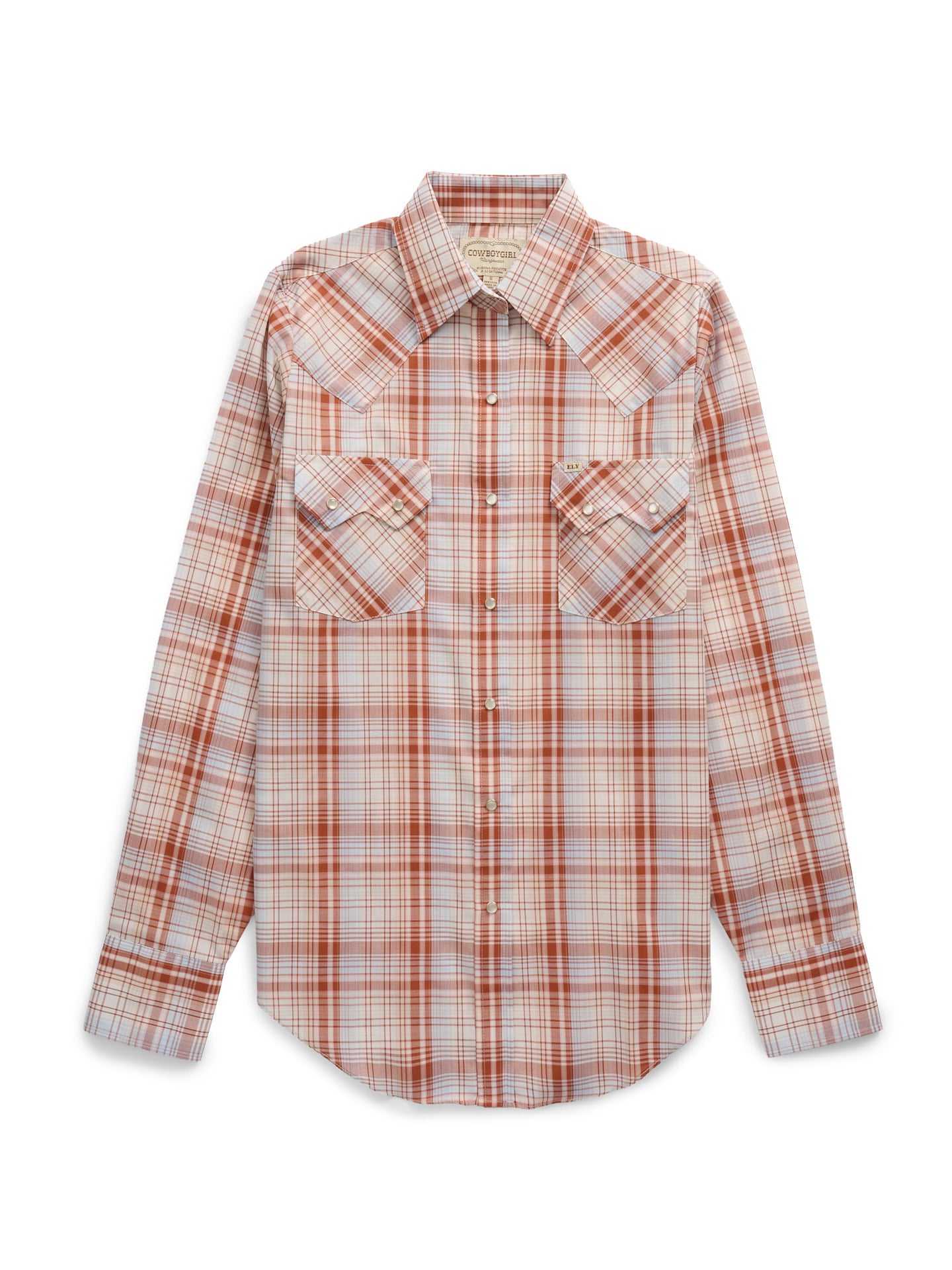 Women's Cowboygirl Ranch Rig Rust Plaid Granddaddy Snap Shirt