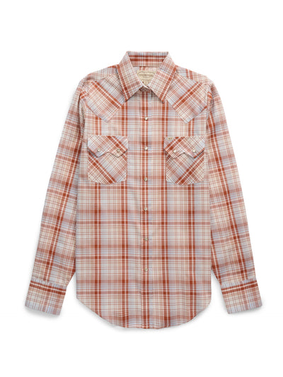 Women's Cowboygirl Ranch Rig Rust Plaid Granddaddy Snap Shirt