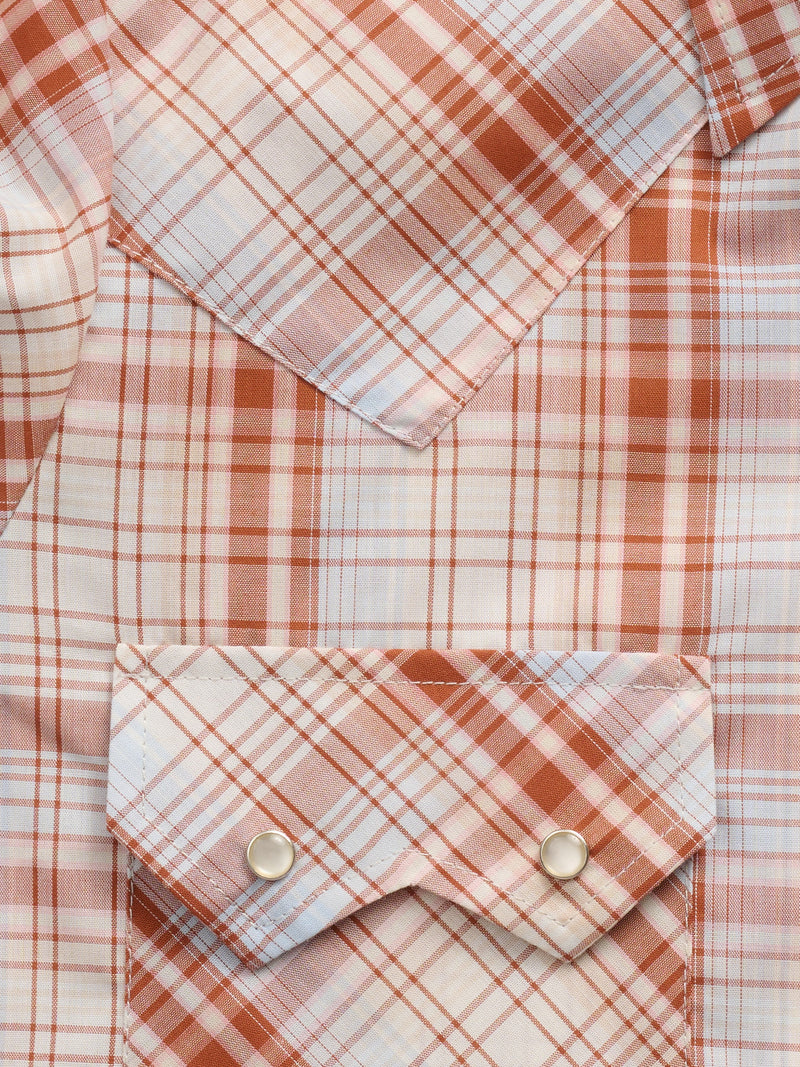 Women's Cowboygirl Ranch Rig Rust Plaid Granddaddy Snap Shirt