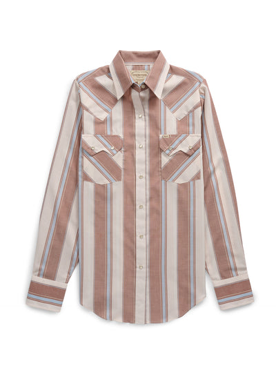 Women's Cowboygirl Ranch Rig Rust Stripe Granddaddy Snap Shirt