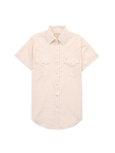 Women's Cowboygirl Buttermilk Gingham Short Sleeve Granddaddy Snap Shirt