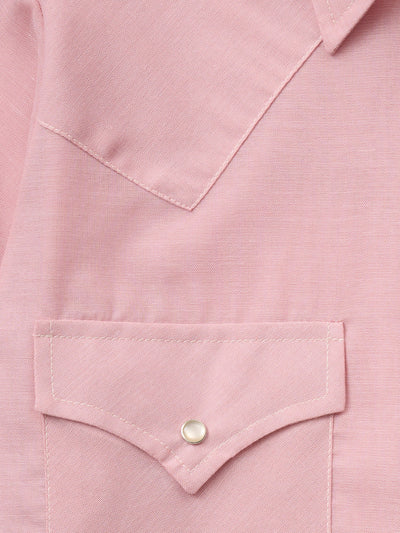 Women's Cowboygirl Blossom Pink Chambray Short Sleeve Granddaddy Snap Shirt