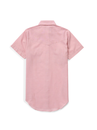 Women's Cowboygirl Blossom Pink Chambray Short Sleeve Granddaddy Snap Shirt