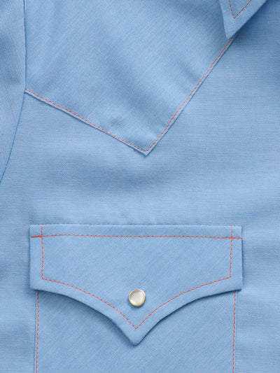 Women's Cowboygirl Blue Chambray Short Sleeve Granddaddy Snap Shirt