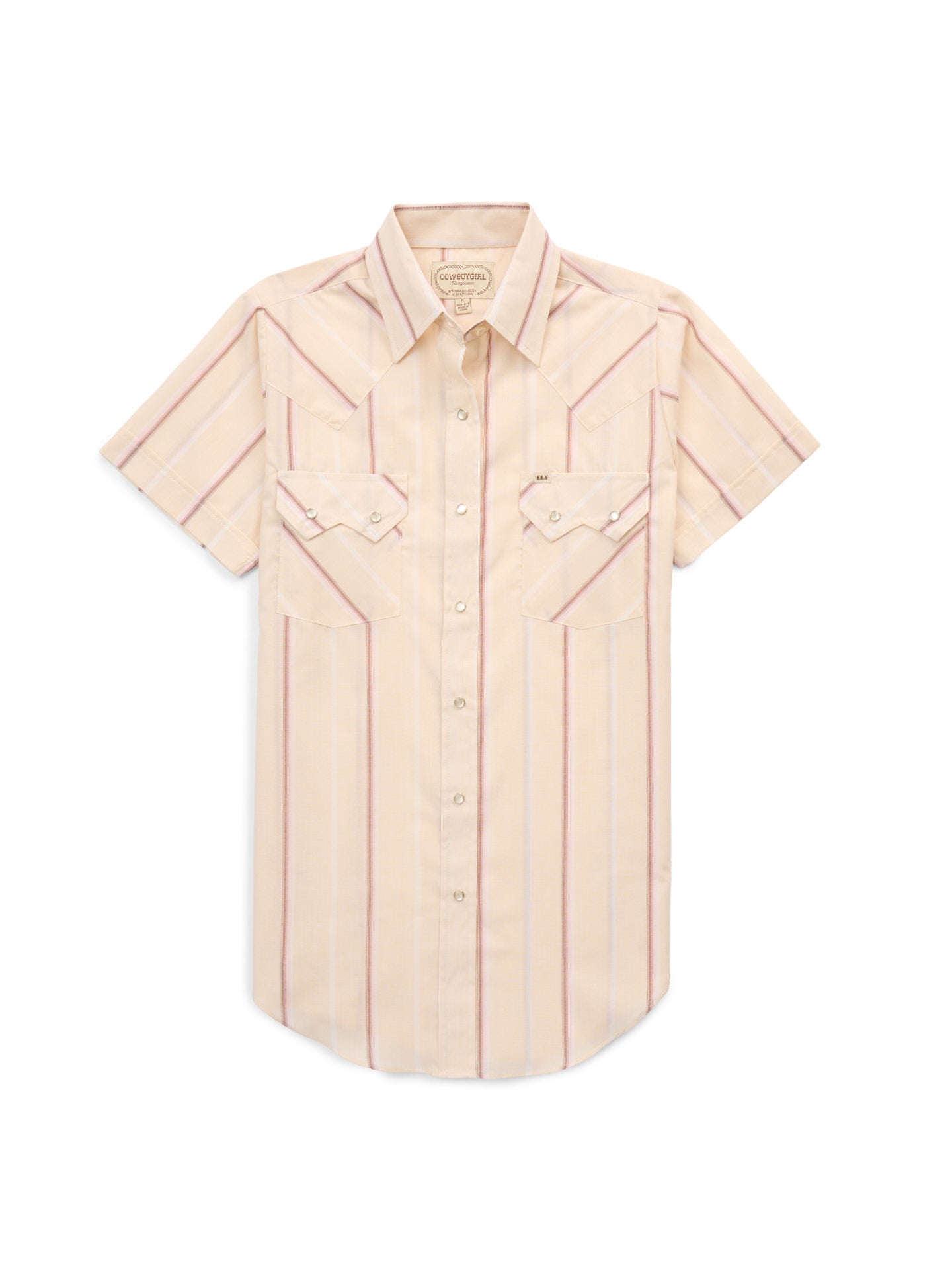 Women's Cowboygirl Buttermilk Stripe Short Sleeve Granddaddy Snap Shirt