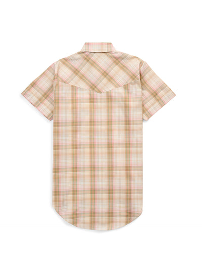 Women's Cowboygirl Buttermilk Plaid Short Sleeve Granddaddy Snap Shirt