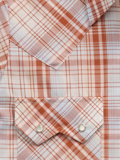 Women's Cowboygirl Ranch Rig Rust Plaid Short Sleeve Granddaddy Snap Shirt