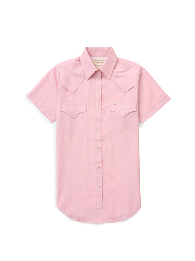 Women's Cowboygirl Blossom Pink Vented Short Sleeve Granddaddy Snap Shirt