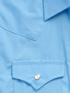 Boy's Ely Cattleman Short Sleeve Solid Light Blue Western Snap Shirt