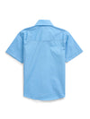 Boy's Ely Cattleman Short Sleeve Solid Light Blue Western Snap Shirt