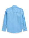 Boy's Ely Cattleman Long Sleeve Solid Light Blue Western Snap Shirt