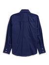 Boy's Ely Cattleman Long Sleeve Solid Navy Western Snap Shirt