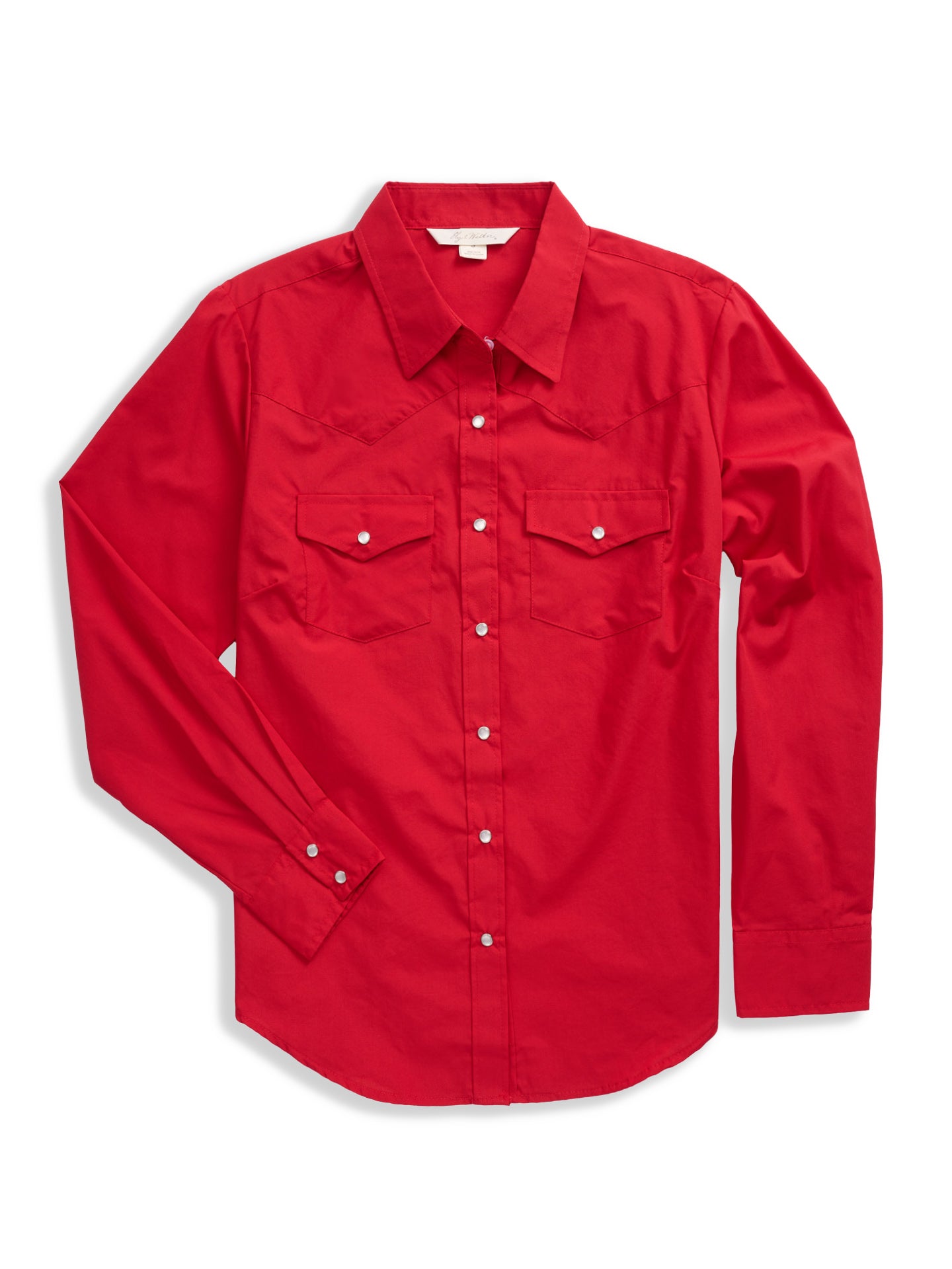 Women's Ely Cattleman Long Sleeve Solid Red Western Snap Shirt