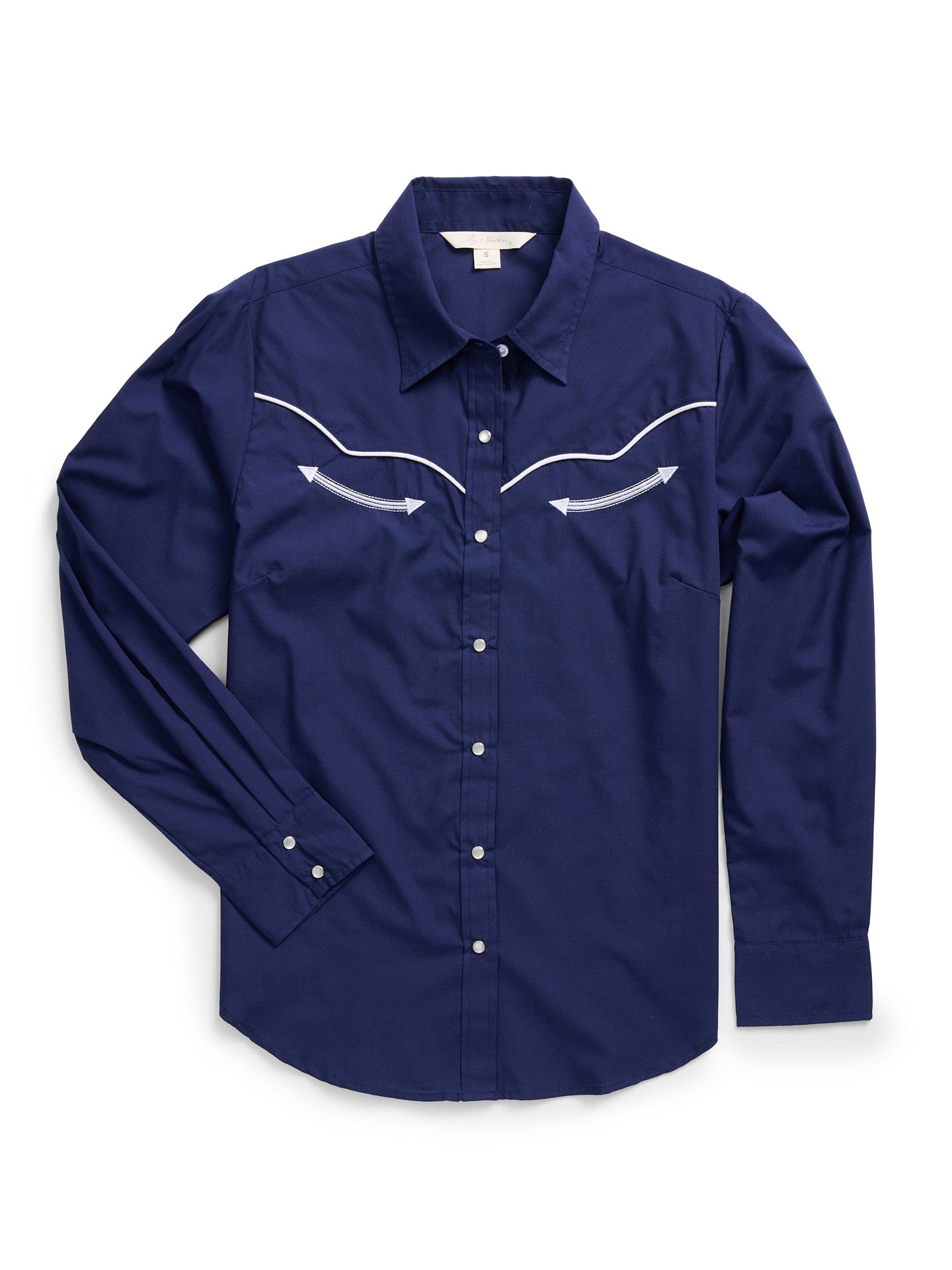 Women's Ely Walker Navy with Contrast Piping Western Snap Shirt