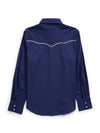 Women's Ely Walker Navy with Contrast Piping Western Snap Shirt