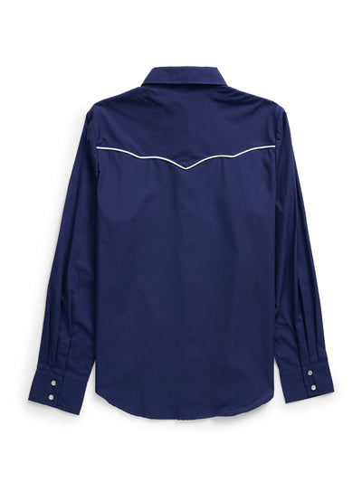 Women's Ely Walker Navy with Contrast Piping Western Snap Shirt