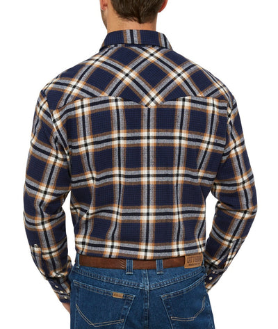Men's Ely Cattleman Long Sleeve Brawny Flannel Western Snap Shirt