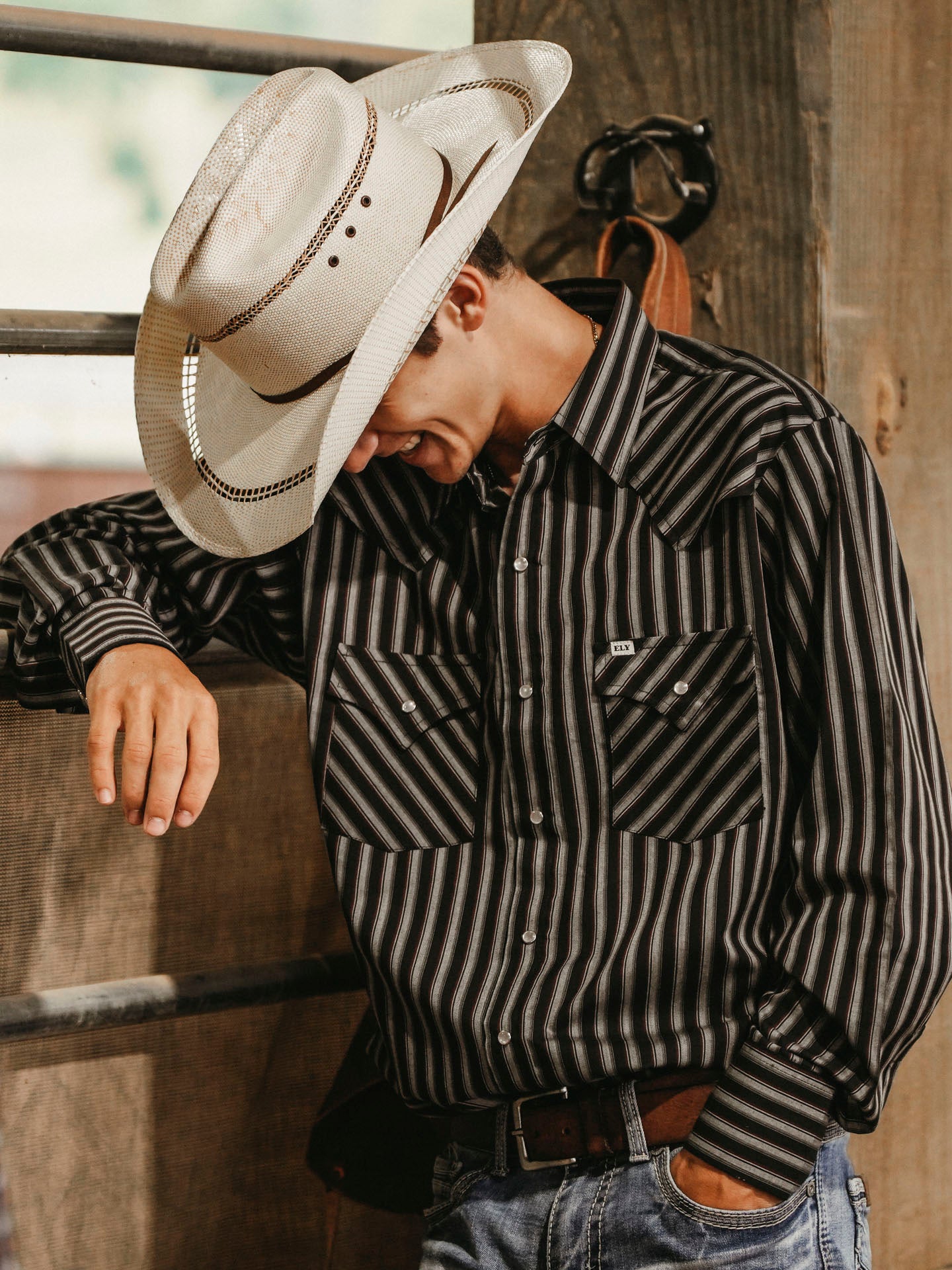 Men's Ely Cattleman Pro Long Sleeve Stripe Outdoor Western Shirt