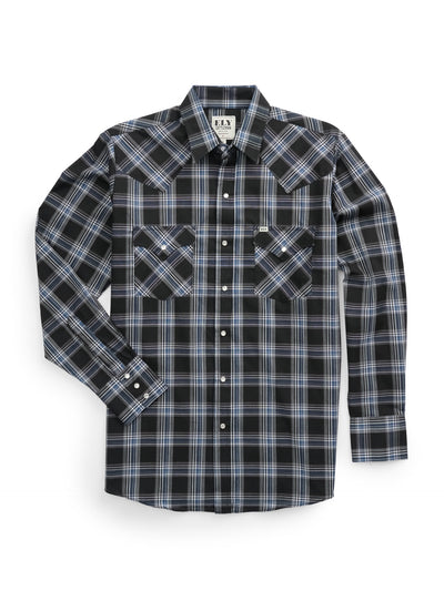 Men's Ely Cattleman Long Sleeve Plaid Western Snap Shirt