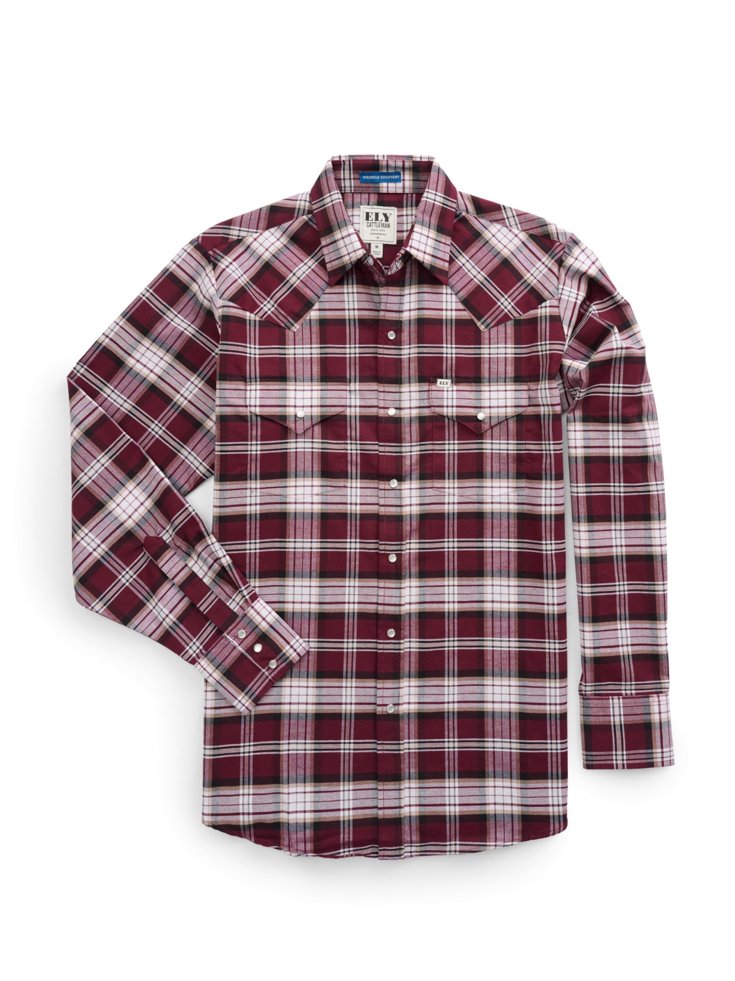 Men's Short Sleeve Western Oxford Plaid Shirt Burgundy Plaid / XXL Men's Short Sleeve Western Oxford Plaid Shirt Burgundy Plaid / XXL