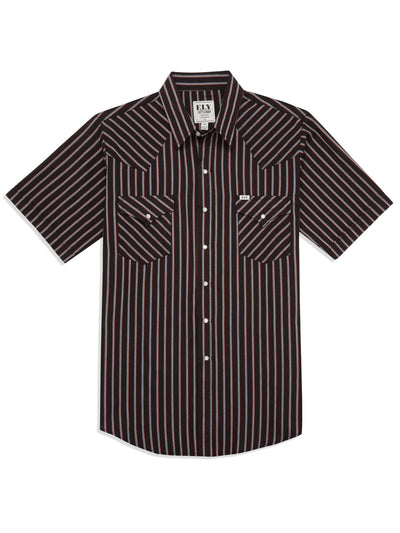 Men's Ely Cattleman Short Sleeve Stripe Western Snap Shirt