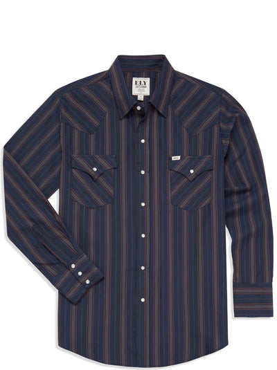 Men's Ely Cattleman Long Sleeve Stripe Western Snap Shirt