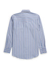 Men's Ely Cattleman Long Sleeve Textured Stripe Western Snap Shirt- Blue