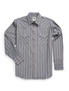 Men's Ely Cattleman Long Sleeve Textured Stripe Western Snap Shirt- Gray