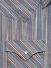 Men's Ely Cattleman Long Sleeve Textured Stripe Western Snap Shirt- Gray