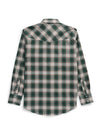 Men's Ely Cattleman Long Sleeve Textured Plaid Western Snap Shirt- Green
