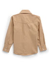 Boy's Ely Cattleman Long Sleeve Solid Tan Western Snap Shirt
