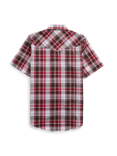 Men's Ely Cattleman Short Sleeve Plaid Western Snap Shirt