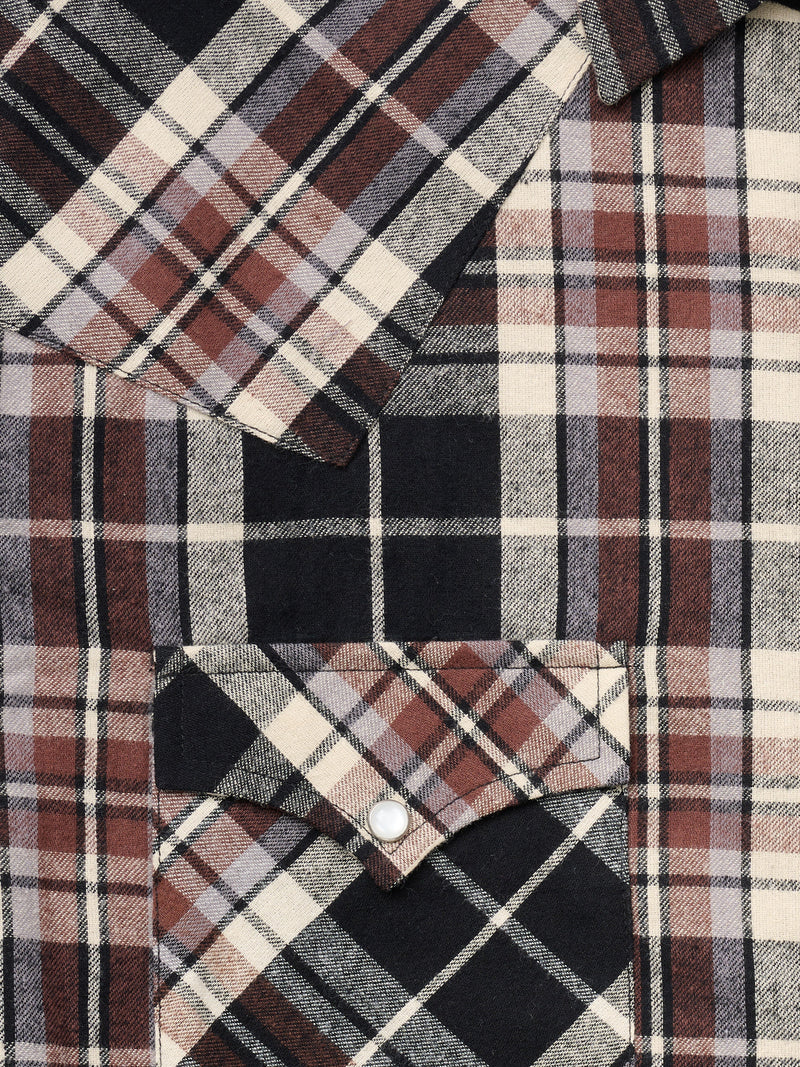 Men's Ely Cattleman Long Sleeve Quilted Flannel- Black