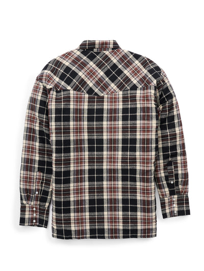 Men's Ely Cattleman Long Sleeve Quilted Flannel- Black