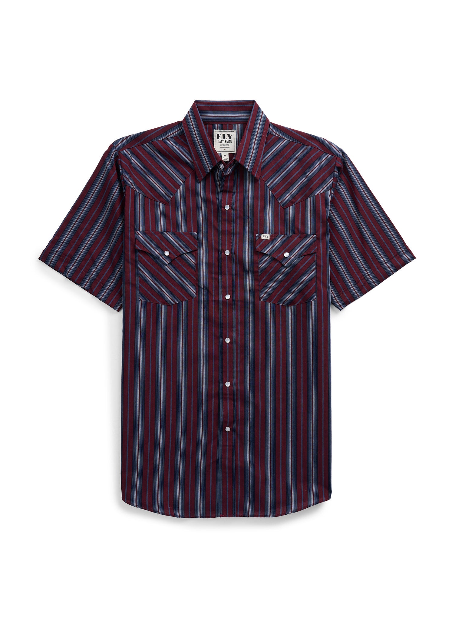 Men's Ely Cattleman Short Sleeve Stripe Western Snap Shirt