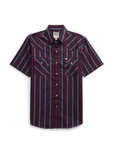 Men's Ely Cattleman Short Sleeve Stripe Western Snap Shirt