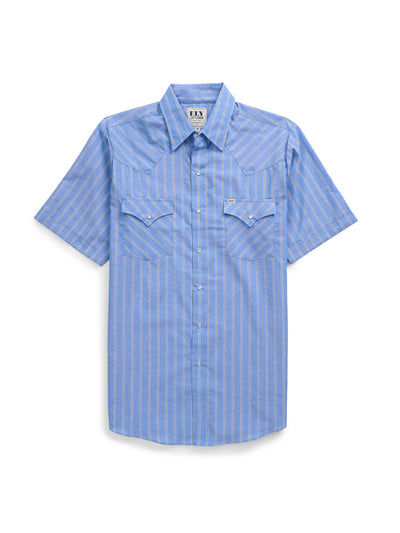Men's Ely Cattleman Short Sleeve Stripe Western Snap Shirt