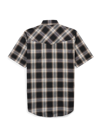Men's Ely Cattleman Short Sleeve Plaid Western Snap Shirt