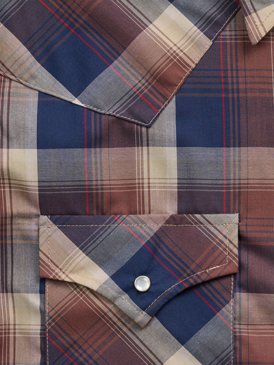 Men's Ely Cattleman Short Sleeve Plaid Western Snap Shirt