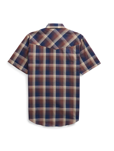 Men's Ely Cattleman Short Sleeve Plaid Western Snap Shirt