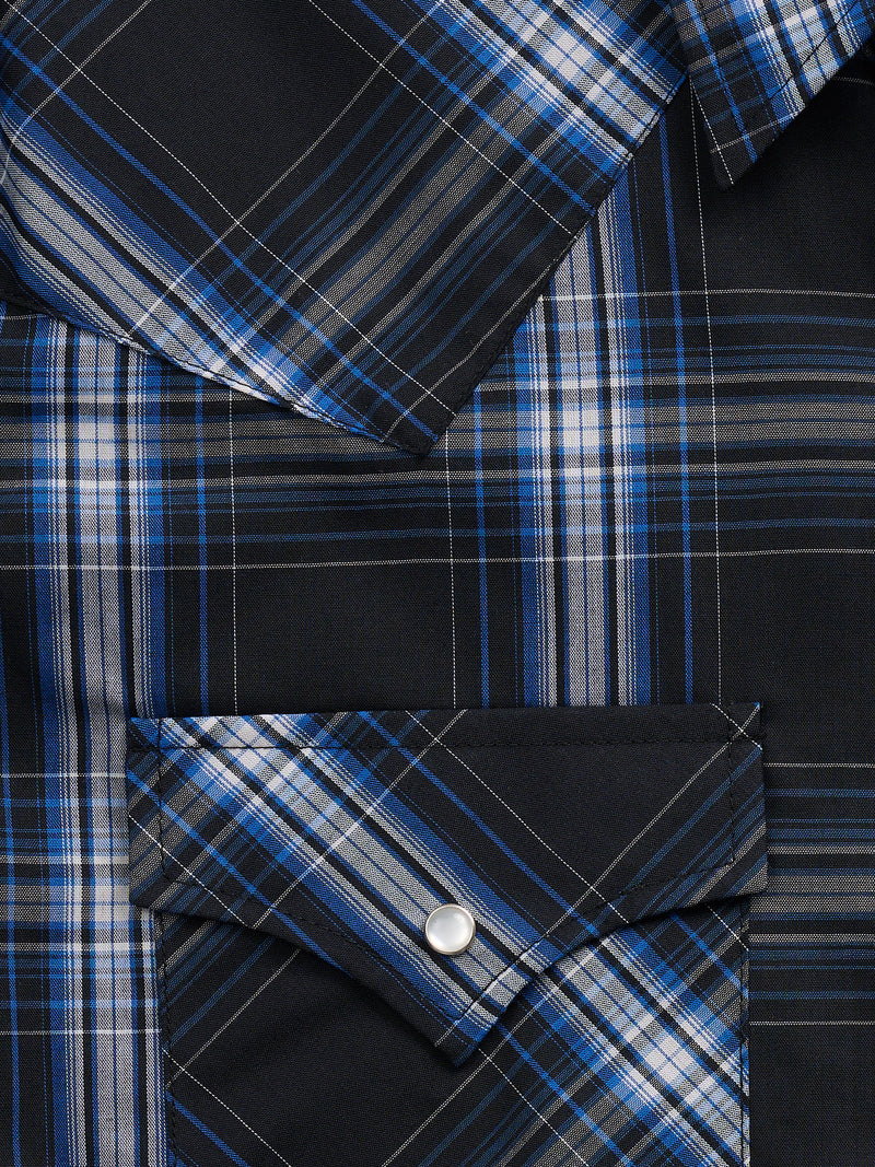Men's Ely Cattleman Short Sleeve Plaid Western Snap Shirt
