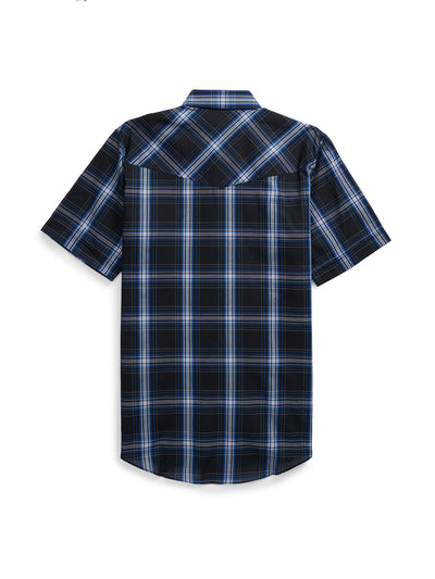 Men's Ely Cattleman Short Sleeve Plaid Western Snap Shirt